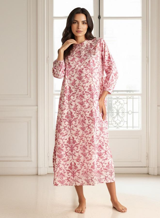 Splash FAV Night Dress Long Sleeves Printed Cotton - Image 1