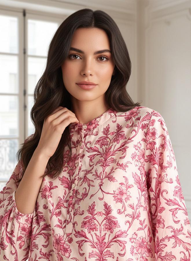 Splash FAV Night Dress Long Sleeves Printed Cotton - Image 4