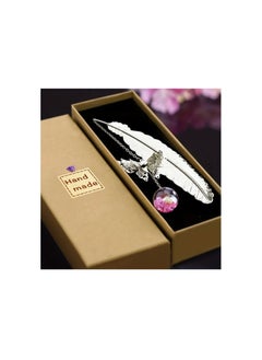 Generic “Perfect gift for reading and nature lovers: handcrafted dragonfly and feather book separator 
