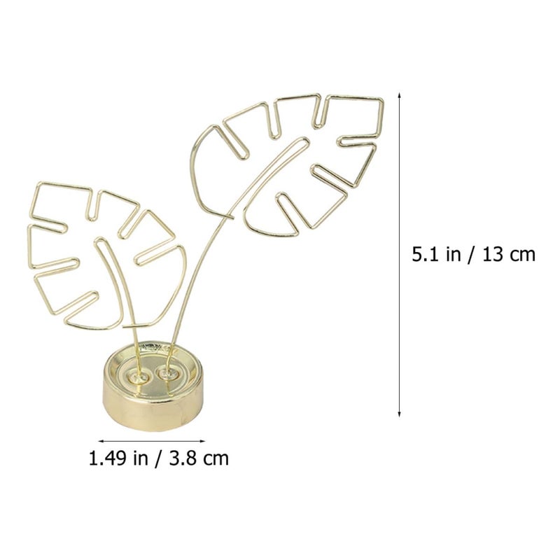 Golden Leaf Photo Clip Memo Holder Desk Organizer Note Card Display Clamp - Image 3