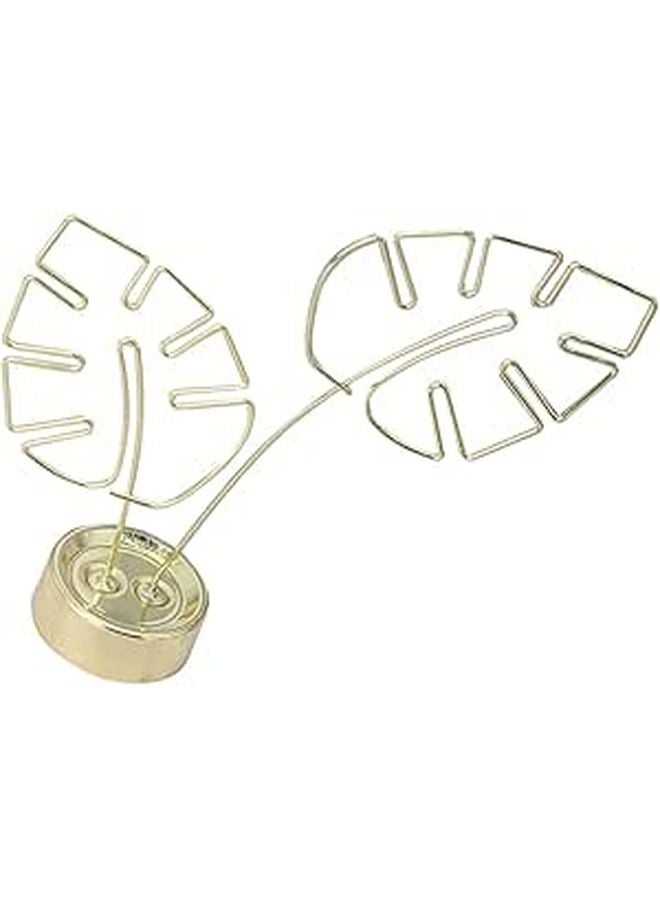 Golden Leaf Photo Clip Memo Holder Desk Organizer Note Card Display Clamp - Image 1