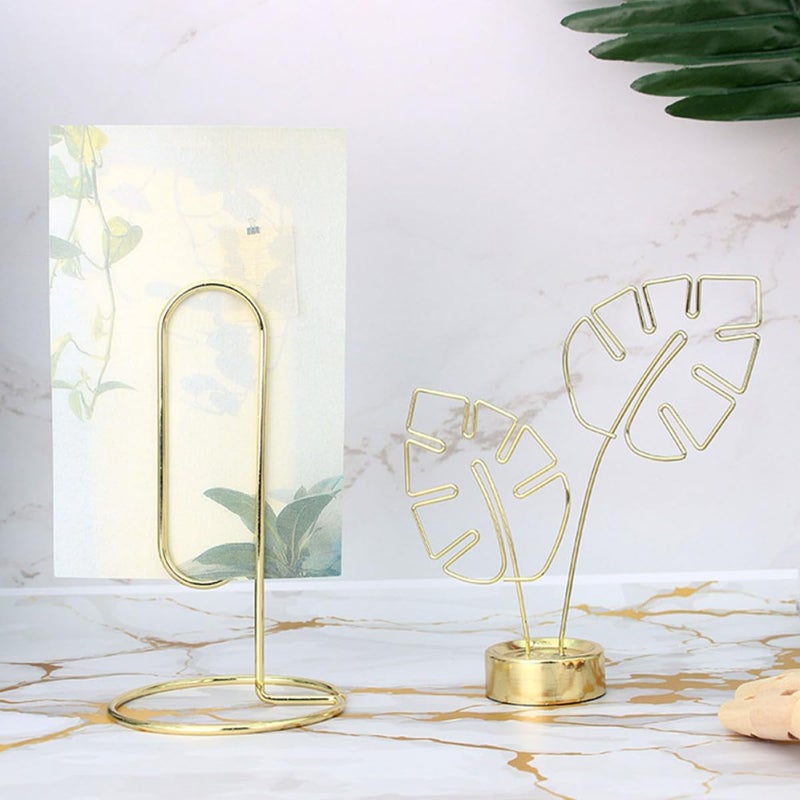 Golden Leaf Photo Clip Memo Holder Desk Organizer Note Card Display Clamp - Image 5