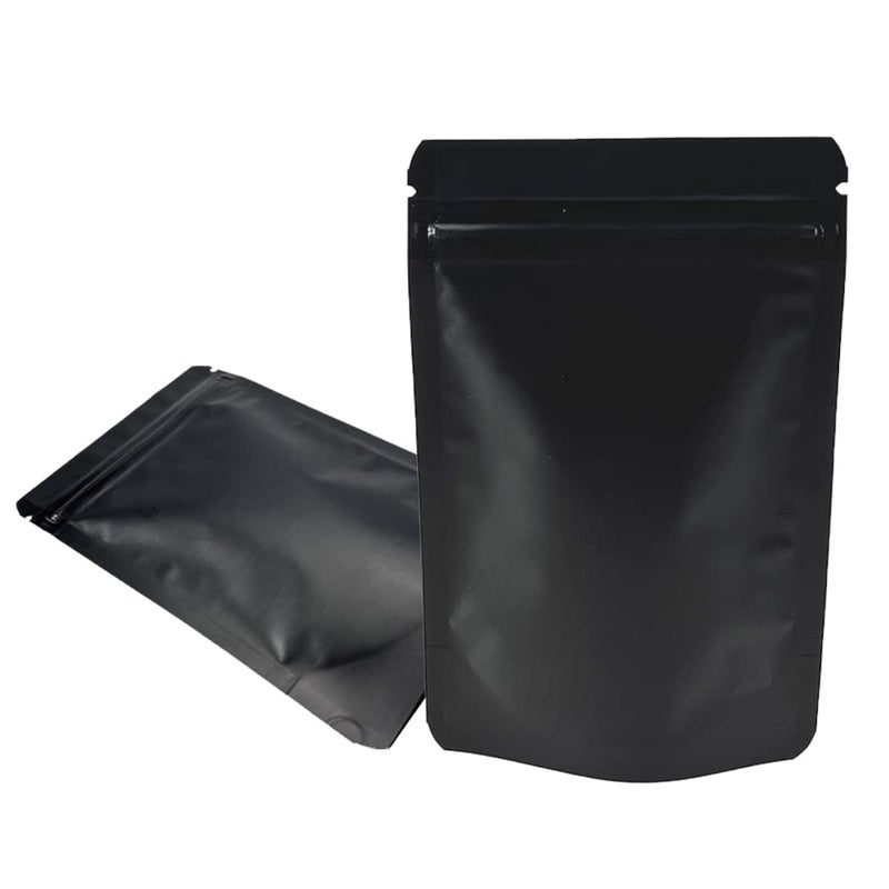PABCK Stand-Up Resealable Heat Seal Bags 3.55mil Thick Mylar Frosted Black Foil Sealed Bags 50 Pieces 3.35x5.1 inch for Zip Packaging Lock Food Storage Pouch - Image 1