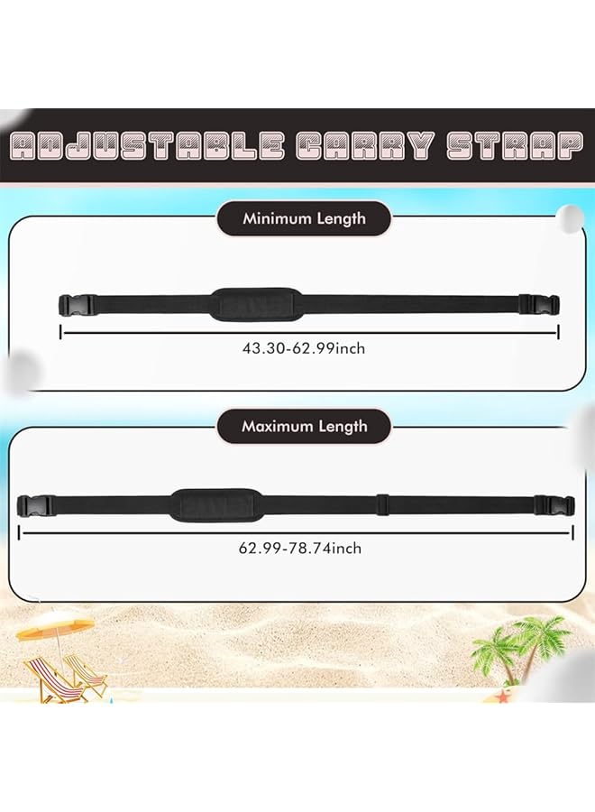 Azonee 4 Pcs Carry Strap for Beach Chair Adjustable Beach Chair Backpack Straps Universal Folding Chair Shoulder Strap Replacement for Beach Camping Backpacking Picnics Scooter Foldable Bikes - Image 4