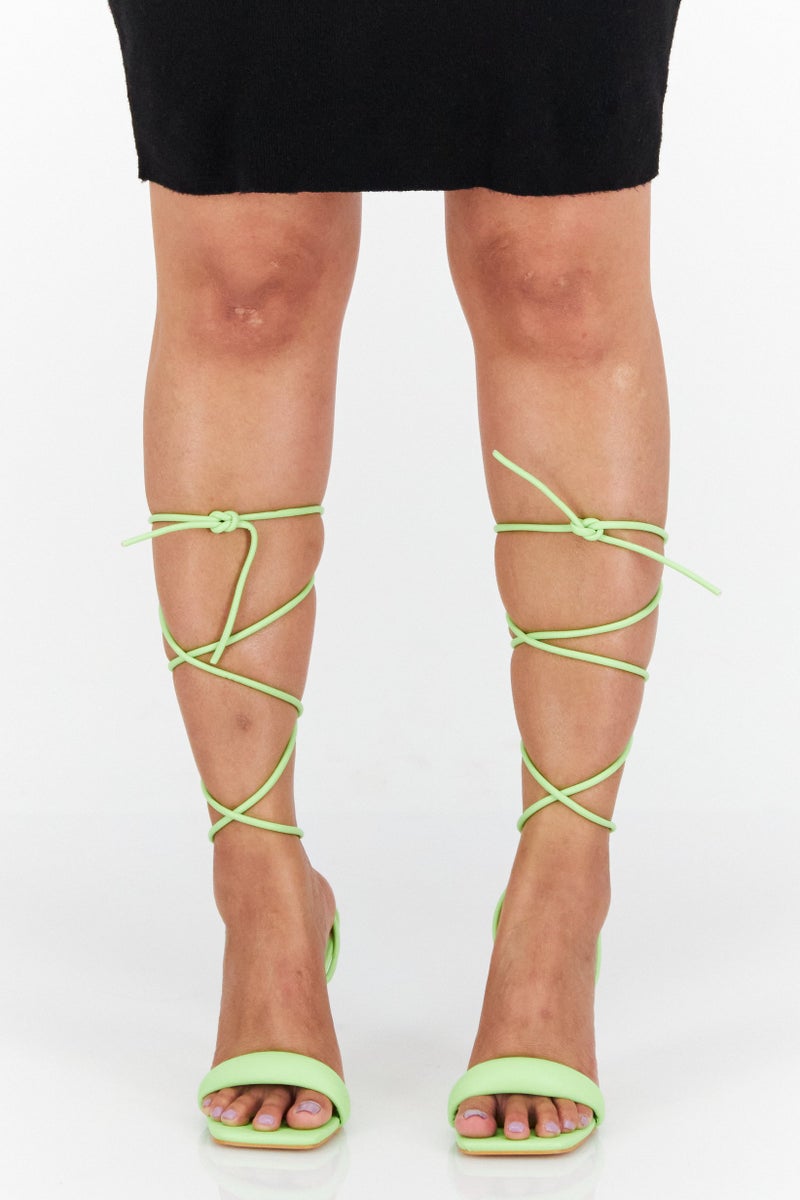 boohoo Women Gladiator Sandals, Lime Green - Image 1