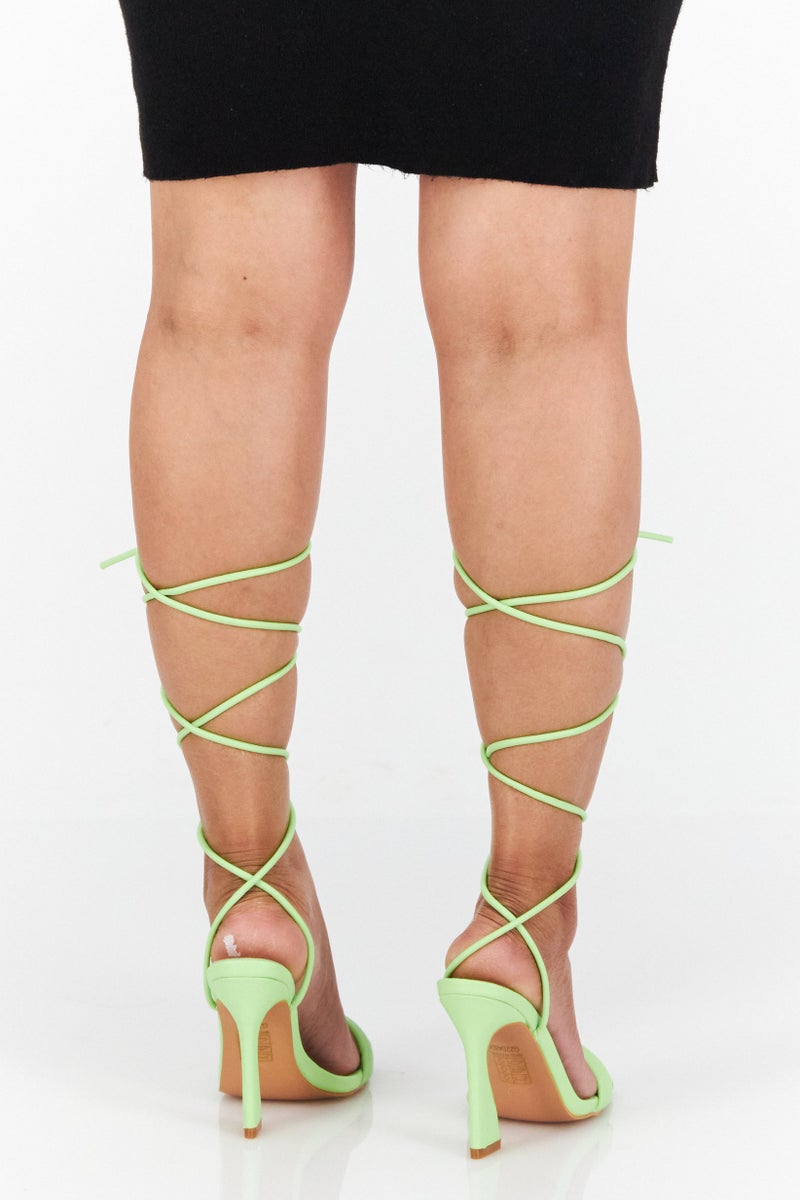 boohoo Women Gladiator Sandals, Lime Green - Image 2