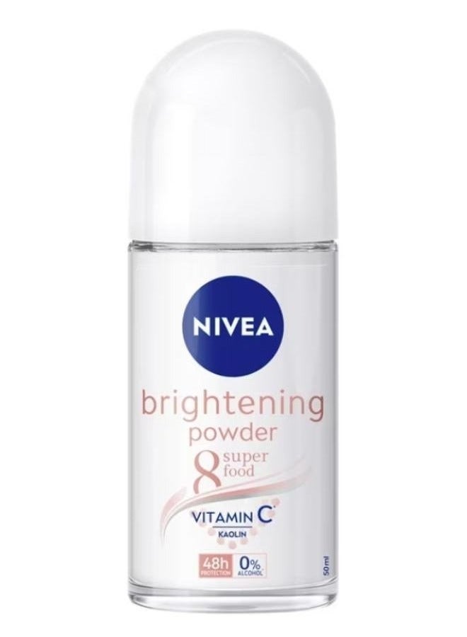 Nivea 2 Pcs Nivea  Brightening Powder Super Food Vitamin C ,Roll-on Deodorant ,50Ml - Image 2