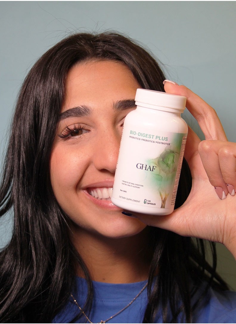 GHAF - Bio-Digest Plus Digestive Enzymes - Probiotic Multi Enzyme with Probiotics, Prebiotics and Postbiotics for Bloating Relief for Women and Men - 120 Capsules - Image 1