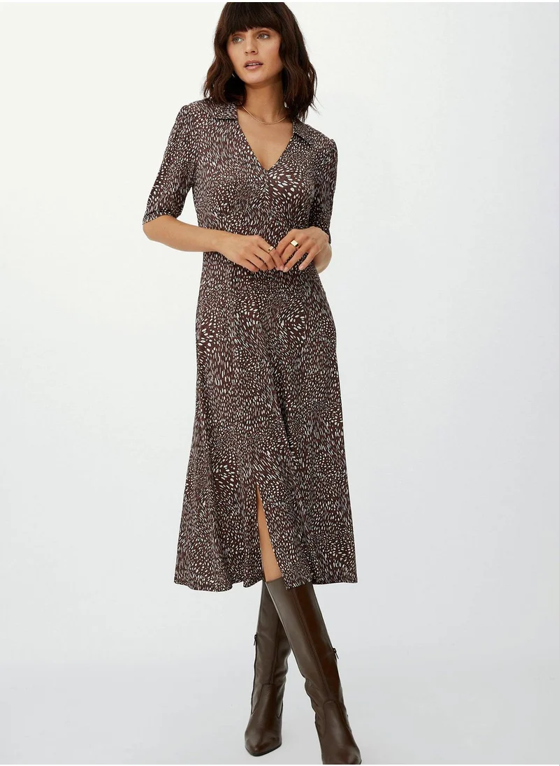 DEBENHAMS Split Detail Printed Dress