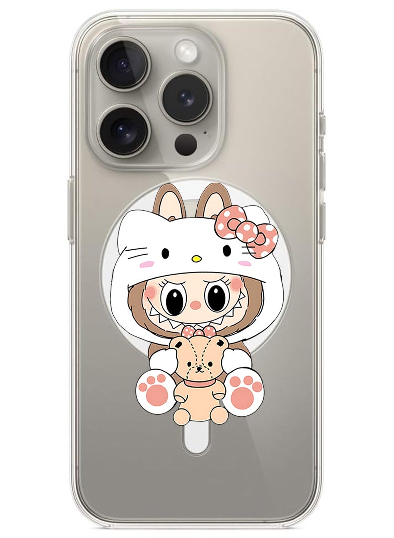 Theodor Magnetic Case for Apple iPhone 15 Pro Max Compatible with MagSafe Wireless Charging, Shockproof Phone Bumper Cover Labubu (3) - Image 1