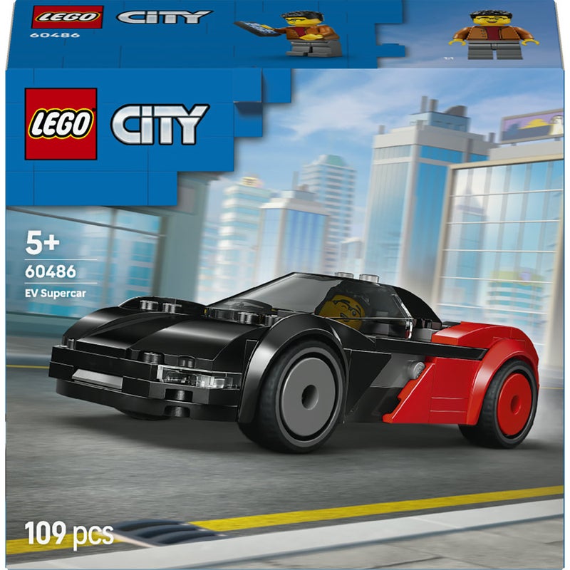 LEGO City EV Supercar Toy Building Kit and Minifigure 60486  (Age 5+, 109 Pieces) - Image 2