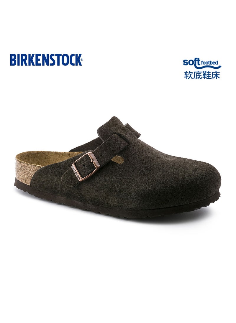 BIRKENSTOCK BIRKENSTOCK Large Buckle Men's and Women's Suede Boston Mule Slippers  - Image 1