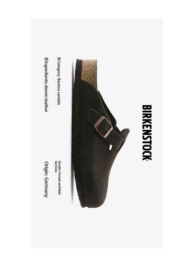 BIRKENSTOCK BIRKENSTOCK Large Buckle Men's and Women's Suede Boston Mule Slippers  - Image 4