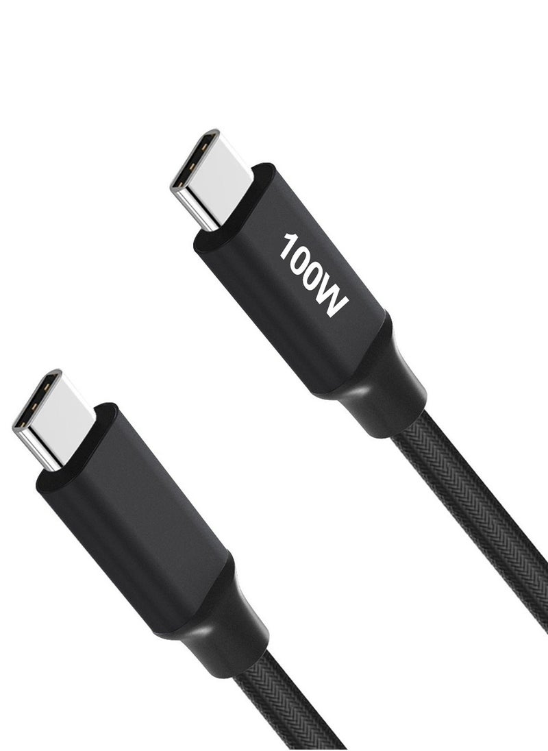Luttec 100W USB Type C Cable Nylon Braided USB C to USB C 2.0 Cable (C to C) Compatible For iPhone 16 15 Pro Max iPad Pro Air mini 6 MacBook Pro Air Galaxy S24 S23 Ultra Z Fold Xiaomi Honor OPPO OnePlus1M Black  - Image 5