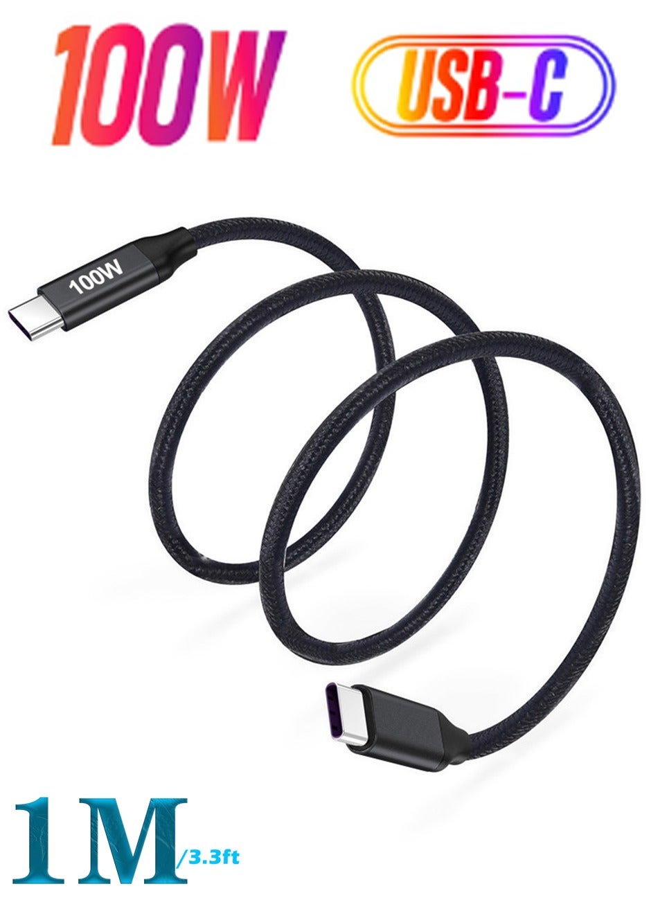لوتيك Luttec Usb Type C Cable Nylon Braided usbc 1 M 100W