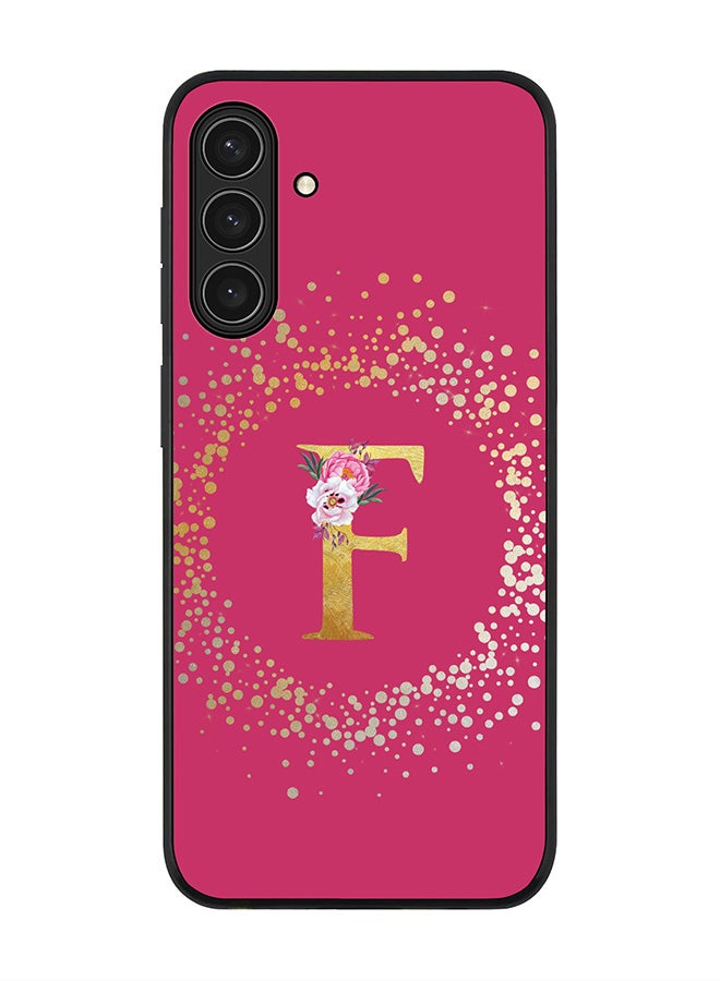 Stylizedd For Samsung Galaxy A17 / A17 4G Case,Slim fit Camera Protection, Shockproof Thin Phone cover  - Custom Monogram Floral - F ( Deep Pink )