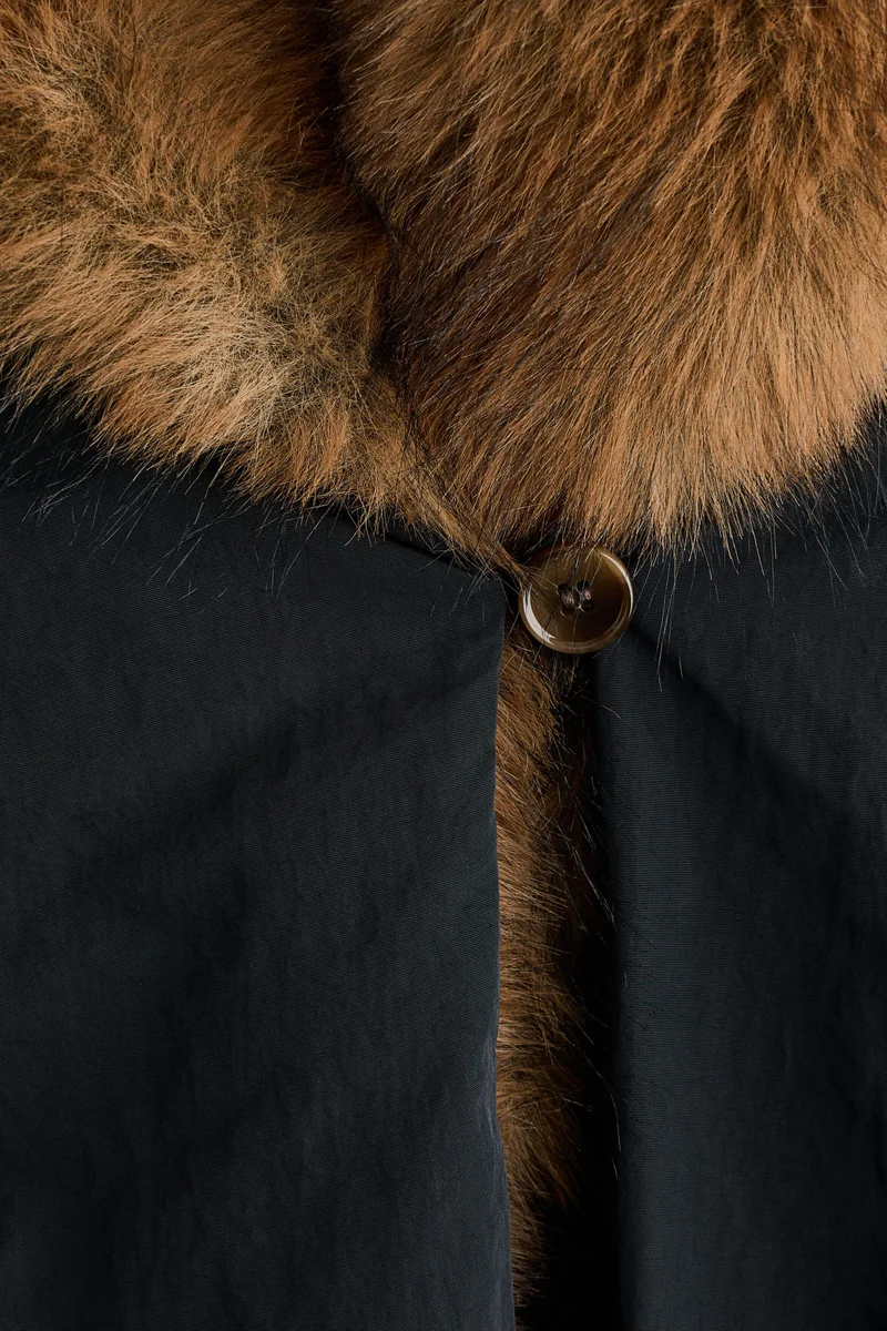 H&M  Padded fluffy-collar jacket for Women | Best Price UAE