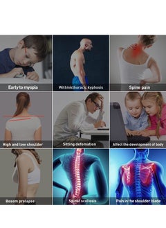 KASTWAVE 1 قطعة حزام تصحيح الظهر مقاس L أسود قابل للتعديل لتقويم العمود الفقري لتخفيف آلام الرقبة والكتف وتطوير وضعية الجلوس الجيدة للرجال والنساء وكبار السن والمراهقين  - Image 5
