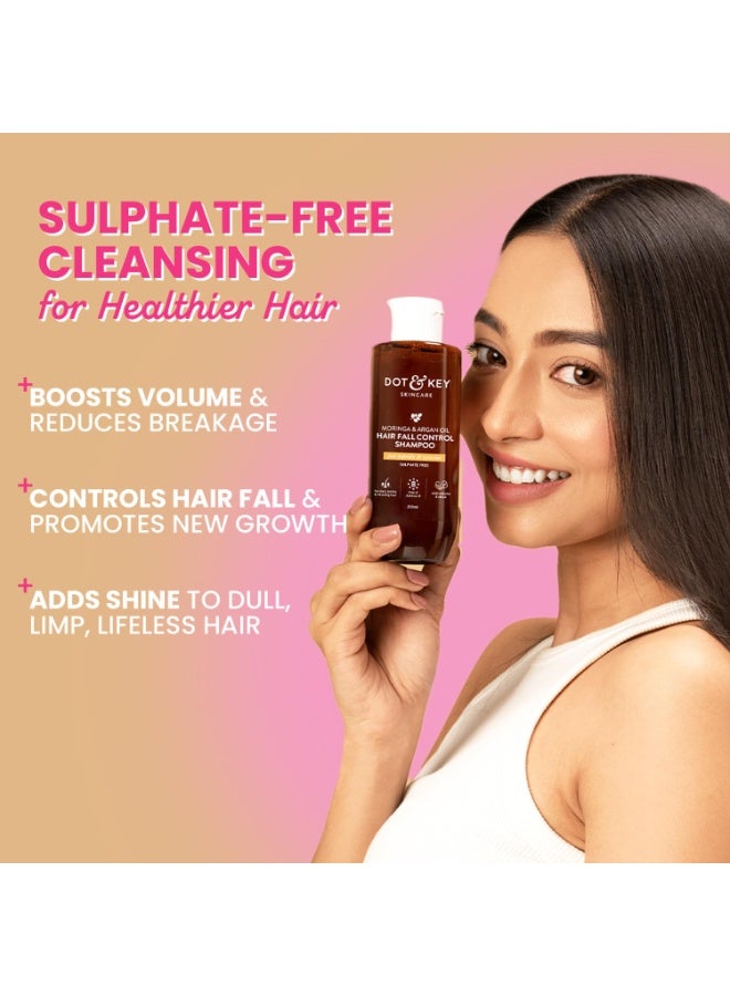 Dot & Key Moringa & Argan Hair Fall Control Shampoo With Pea Peptide & Cysteine | Sulphate Free, Paraben Free | For Dull & Thinning Hair | 200ml - Image 4