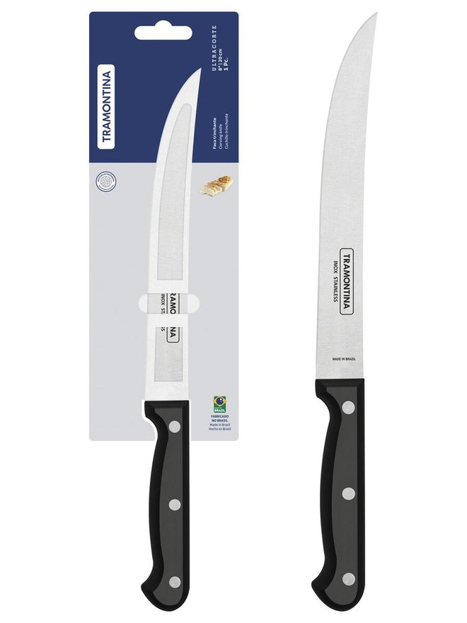 ترامونتينا سكين ترامونتينا ألتراكورت لنحت اللحم  بوصات بشفرة ستانلس ستيل ومقبض بولي بروبلين أسود - Image 1