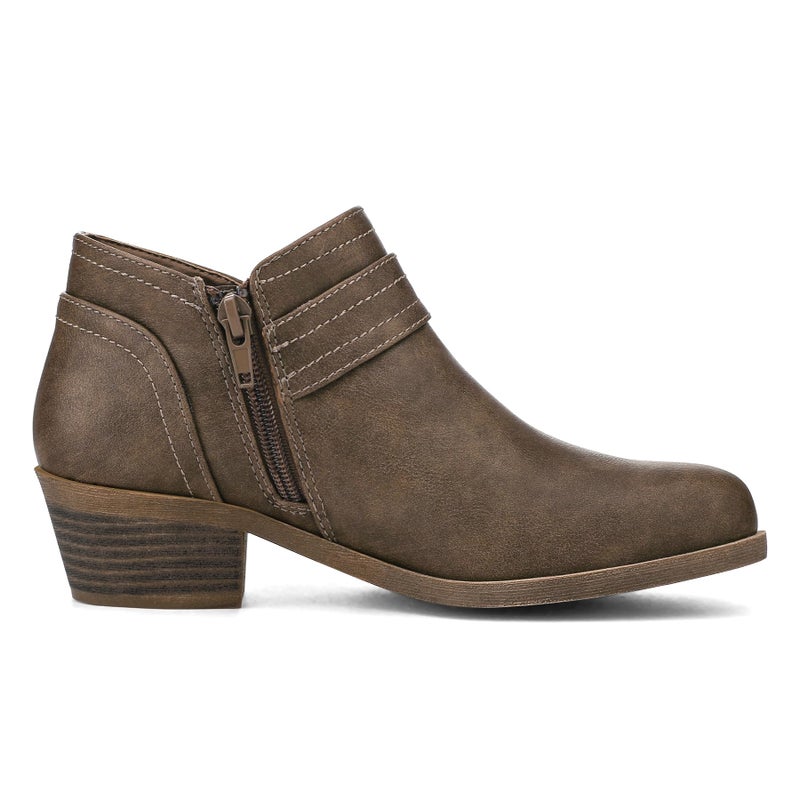 mysoft Women's Ankle Boots Low Chunky Stacked Heel Comfortable Round Toe booties with Side Zipper Shoes - Image 4