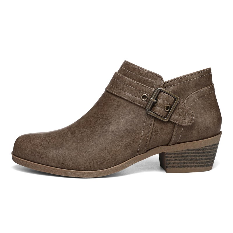mysoft Women's Ankle Boots Low Chunky Stacked Heel Comfortable Round Toe booties with Side Zipper Shoes - Image 2