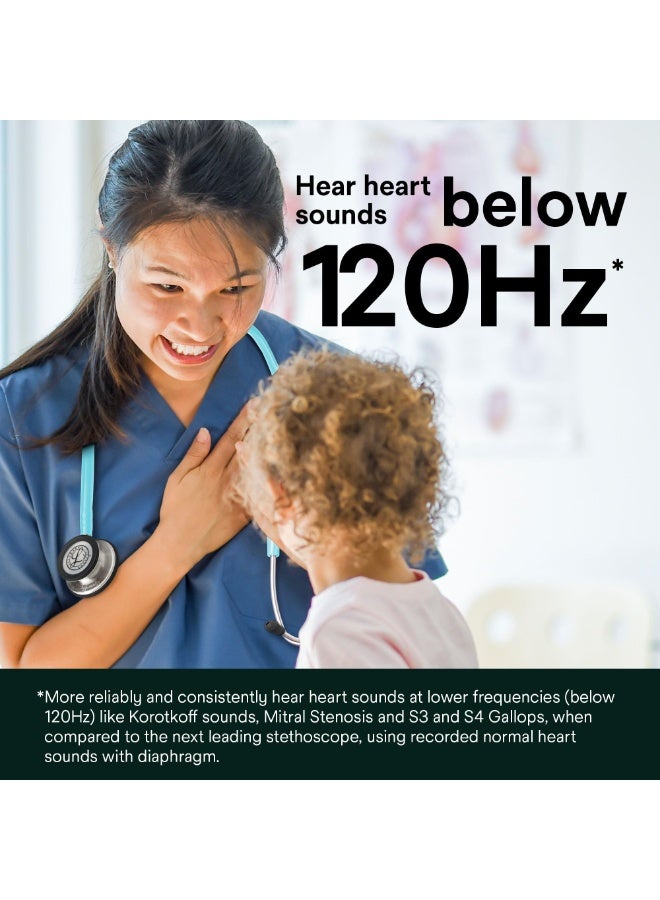 3M Littmann Stethoscope, 5620C, 27" Black Satin Finish Tube for Added Comfort, Flexibility and Cleanability, Stainless Steel Chestpiece, More Than 2X as Loud, Weighs Less - Image 5