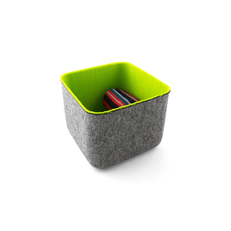Three by Three Seattle Get Organized with Colorful Two-Tone 'felt-like-it!' Bin: Perfect for Office, Craft Room, Classroom, Living Room, Bedroom Storage, and More (Spring Green) - Image 2