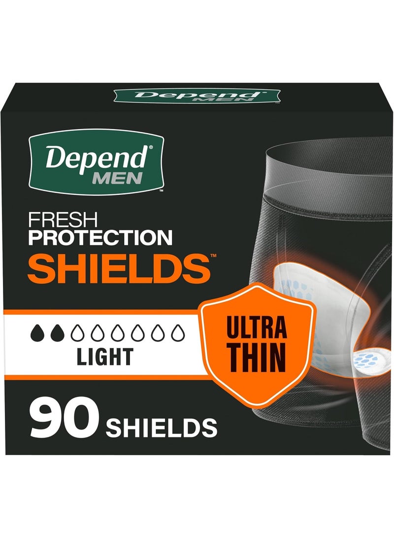 Depend Shields Incontinence Pads for Men, Light Absorbency, 90 Count (Packaging May Vary)