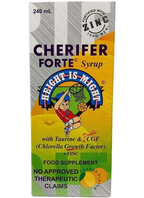 Forte Syrup Fortified With Zinc With Taurine And Double Chlorella Growth Factor + Zinc Orange Flavor 240 Ml