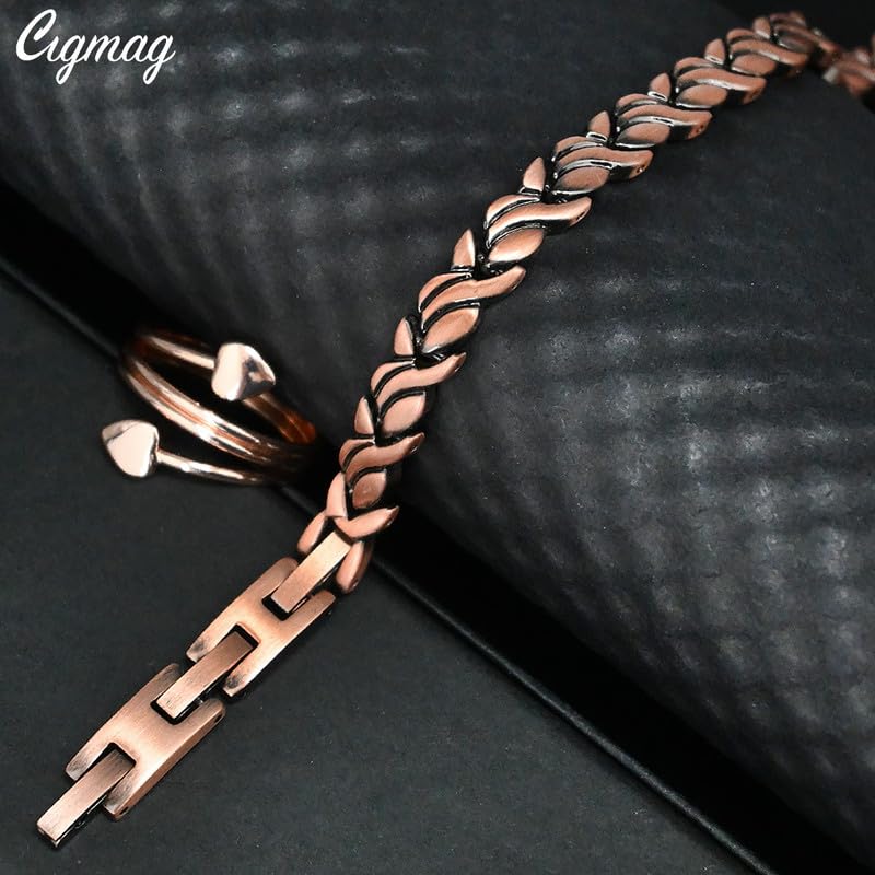 Cigmag Copper Anklet for Women Ultra Strength Solid Copper Anklet Bracelet Adjustable Length with Sizing Tool - Image 5