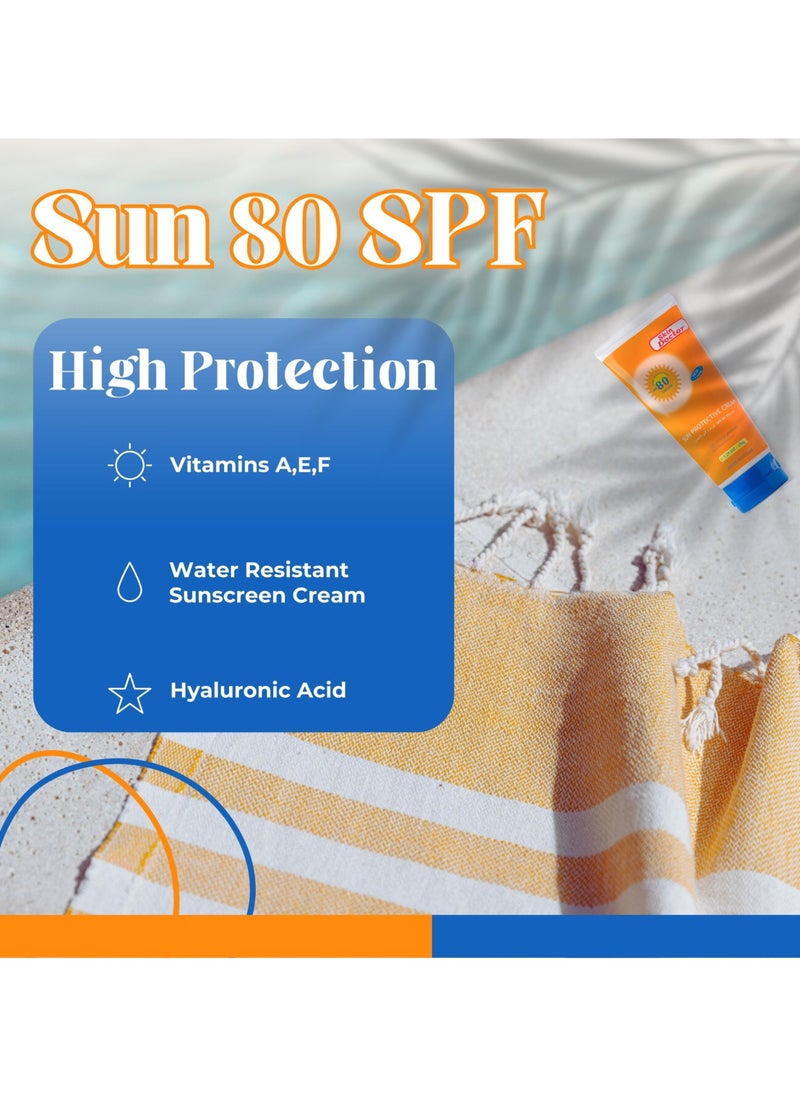 سكين دكتور كريم واقي من الشمس بعامل حماية SPF 80 من سكين دوكتور لجميع أنواع البشرة - 150 غ.  - Image 4