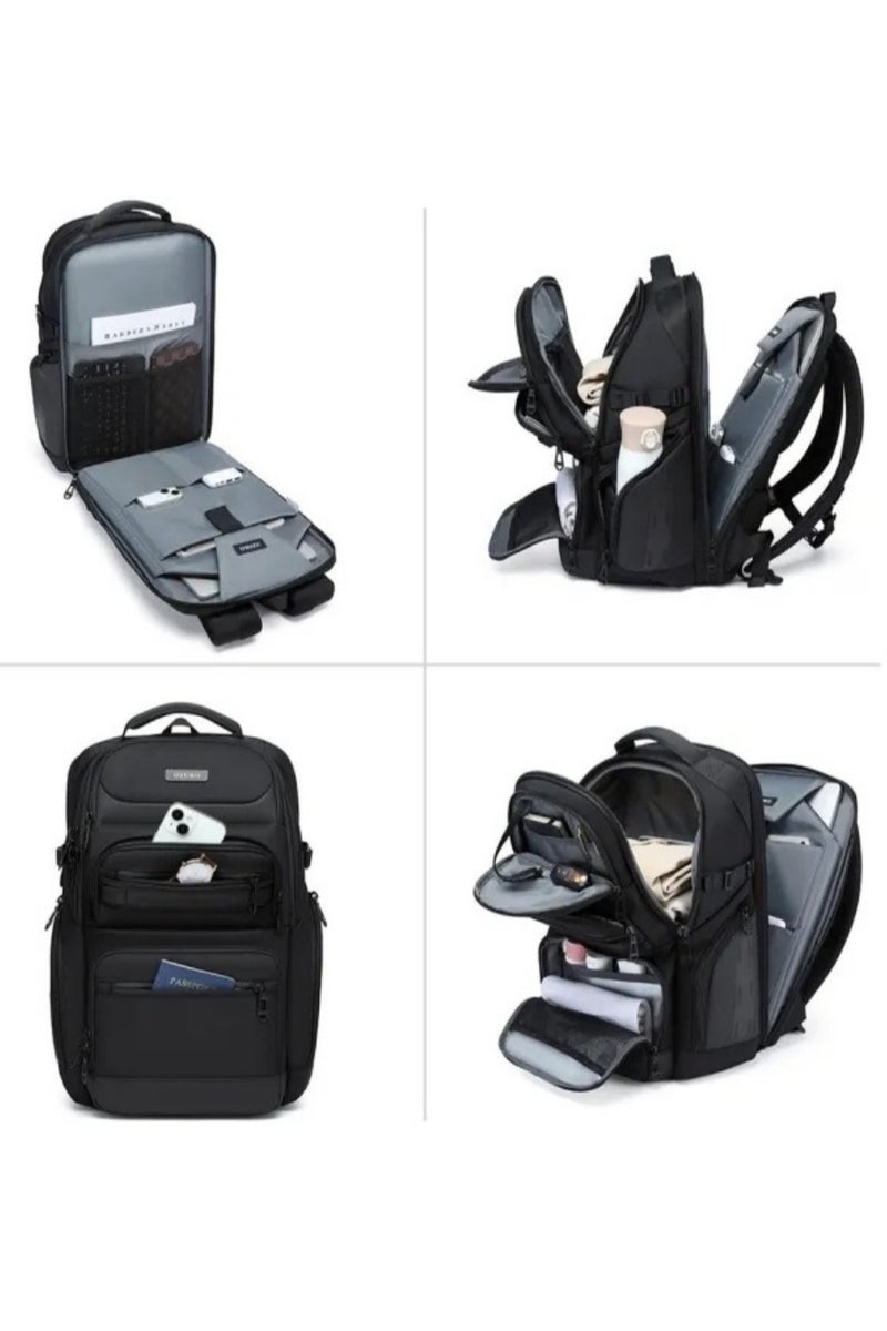 OZUKO 9772S Waterproof Travel Laptop Backpack – High-Capacity Business Bag, Black - Image 2