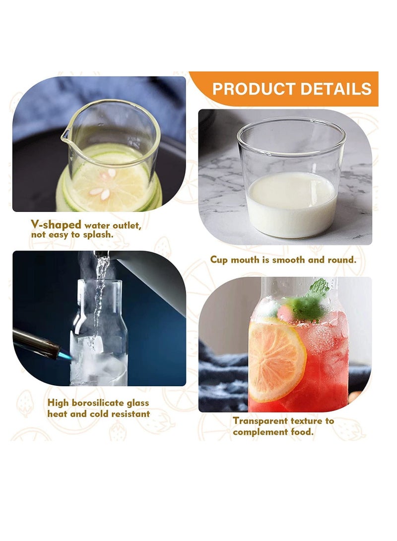 XiuWoo Glass Water Carafe Set, 500ml Bedside Set with Tumbler for Bedroom Nightstand, Mouthwash Bottle, Clear Juice Pitcher, Night Cup - Image 4