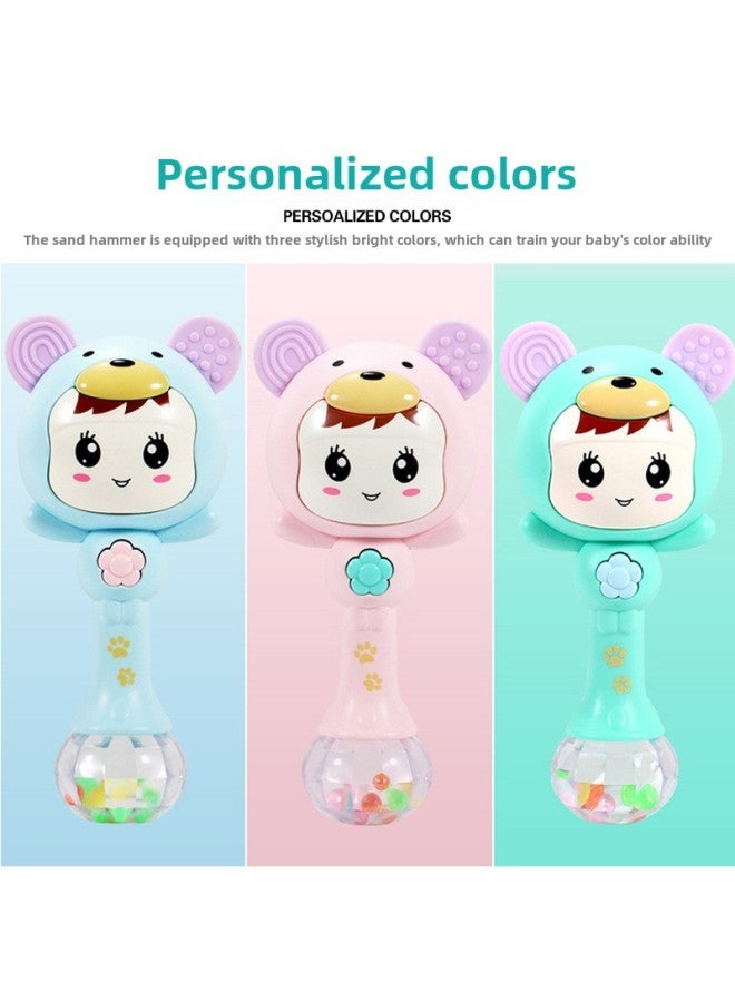 Baby Molar Sand Hammer Stick Newborn Toy Soft Gum Teeth Hand Rattle Baby Cartoon Music Soothing Sand Hammer-Color:Green - Image 4