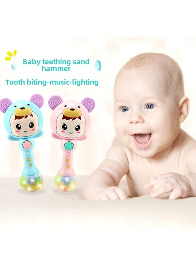 Baby Molar Sand Hammer Stick Newborn Toy Soft Gum Teeth Hand Rattle Baby Cartoon Music Soothing Sand Hammer-Color:Green - Image 3