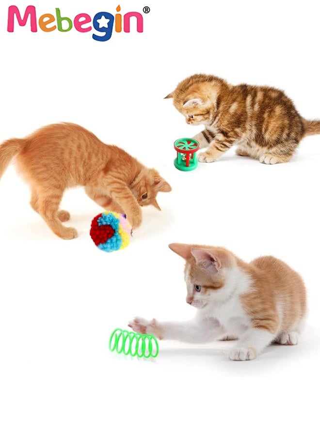 MEBEGIN 21PCS Cat Tunnel Set with Cat Teaser Stick, Cat Balls, Feather Toys and Other Cat toys, Collapsible Cat Play Tunnel, Funny Interactive Cat Toys, Various Cat Enrichment Toys, Soft Safe Cat Toys(Random Color) - Image 3