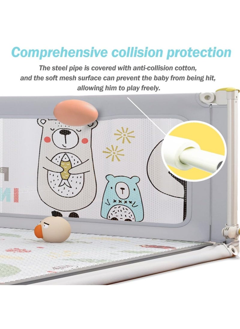 Generic Baby Playpen Playpen for baby with Integrated dustproof bottom cloth & Suction Cup Baby Safe Activity Center Adjustable fence Baby Playards Baby Bumper Foam Playpen Breathable Mesh  - Image 5