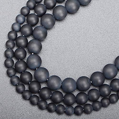 LPBeads 8mm Natural Matte Black Onyx Round Gemstone Frosted 100Pcs Bulk Loose Beads for Jewelry Making Bracelet with Stretch Beading Cord LPBeads - Image 4