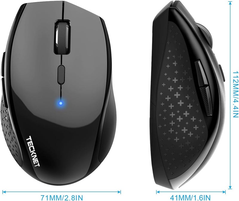 TECKNET Bluetooth Mouse, 4800 DPI Wireless Mouse, 2-Year Battery 6 Adjustable DPI, 6 Buttons Compatible with Laptop/Windows/Computer - Black - Image 3