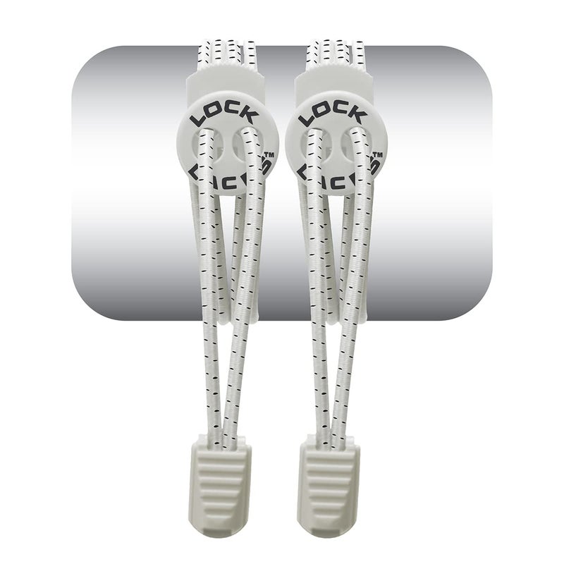 LOCK LACES - Elastic No Tie Shoelaces, One Size Fits All (White) - Image 5