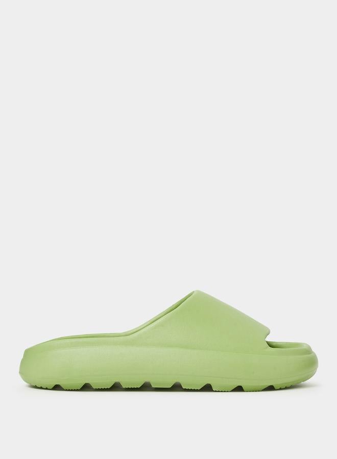 Take Two Olive Solid Comfort Slides - Image 1