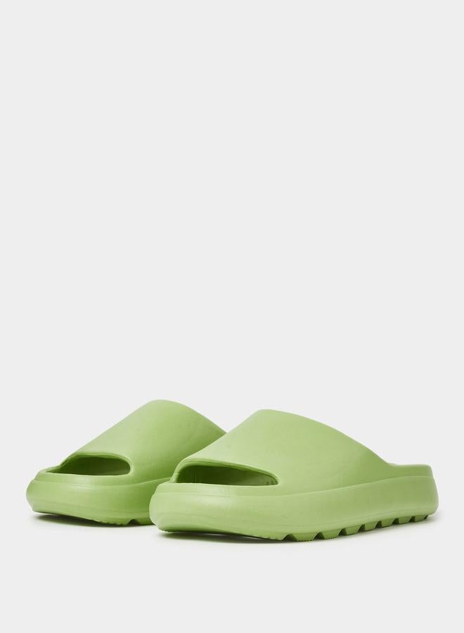 Take Two Olive Solid Comfort Slides - Image 2