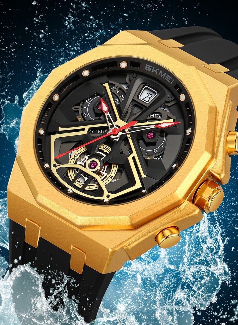 SKMEI Men's Watches, Luminous Design, Big Face Fashion Quartz Black Watches, Men's Casual Watches Unique Gifts  - Image 4
