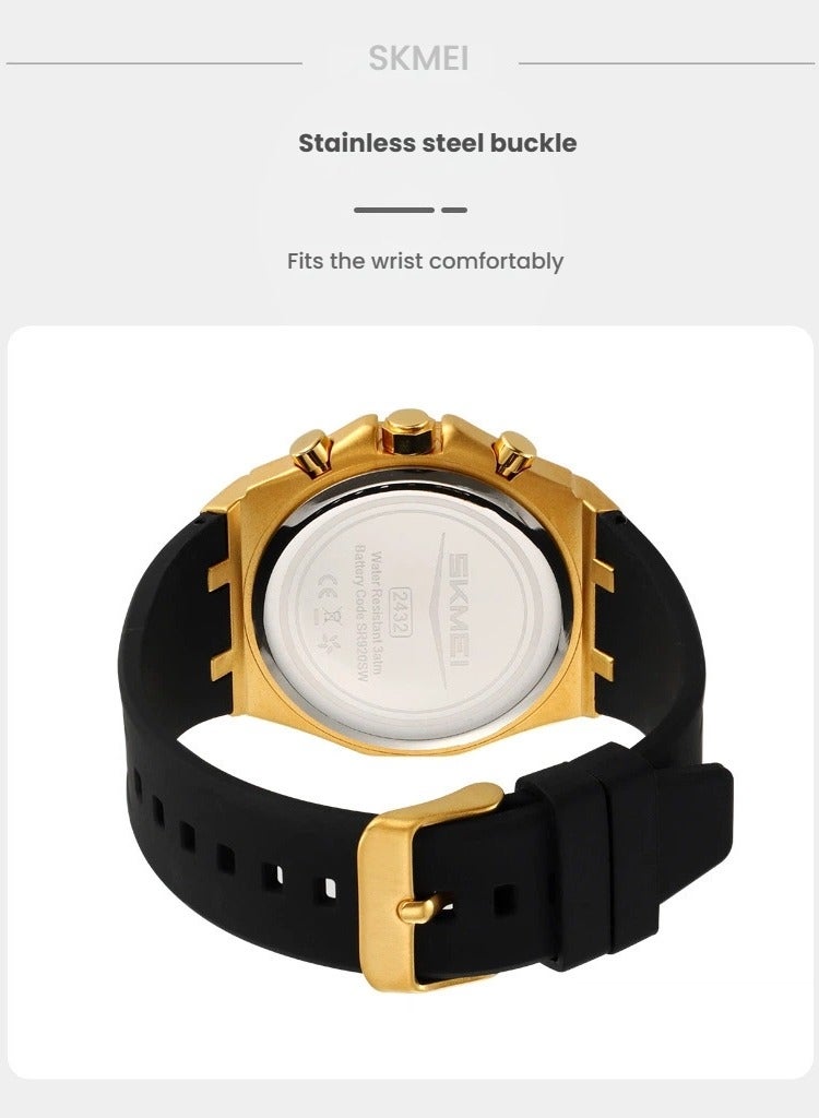 SKMEI Men's Watches, Luminous Design, Big Face Fashion Quartz Black Watches, Men's Casual Watches Unique Gifts  - Image 5