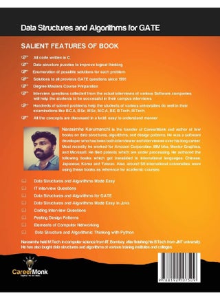 Data Structures and Algorithms for Gate: Solutions to All Previous Gate Questions Since 1991 - pzsku/ZFEC8F2EEBF376B082452Z/45/1744066333/d62214ad-c945-4346-8a8d-802d3c9e89b8