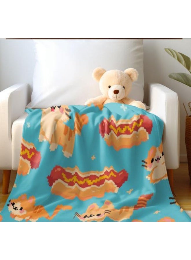 عام بطانية رقيقة من الفانيلا الكرتونية للأطفال والرضع (دافئة ومريحة، ومناسبة للنوم والألعاب) 70 سم * 100 سم - Image 1