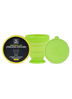 Pee Safe Menstrual Cup Sterilizing Container (Pack Of 1N) | Menstrual Cup Sterilizer | Medical Grade Silicone | Microwaveable, Compact And Travel Friendly |For Women| Green Menstrual Cup Cleaner