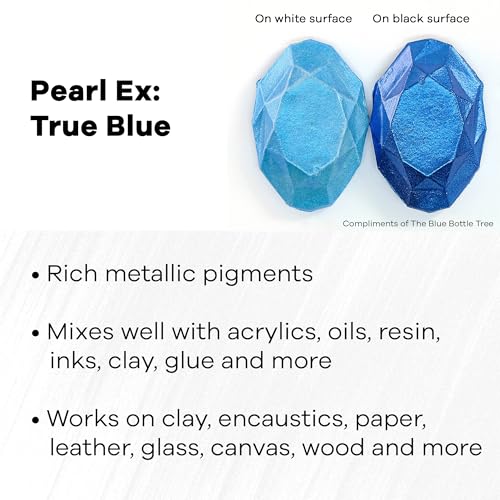Jacquard Pearl Ex 3 gram True Blue Powder for Epoxy Resin, Watercolors, Calligraphy Ink & Clay - Image 2