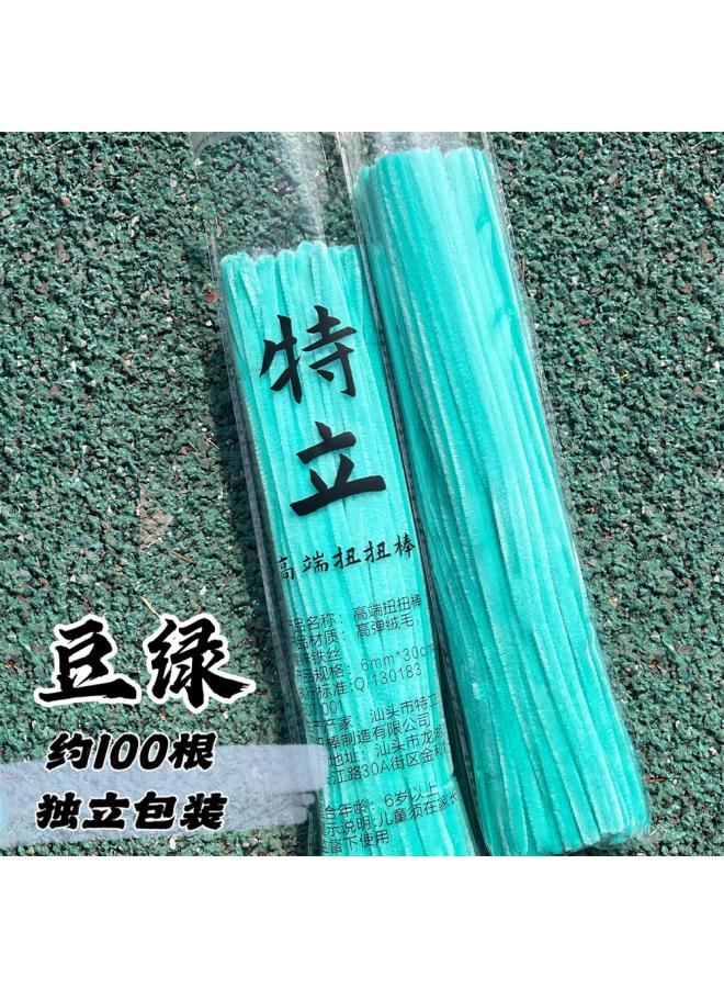 Generic ( ) Terry Twist Bar Encryption Macaron Color Bouquet Handmade Children's Educational Toy Super Dense Hair Root 